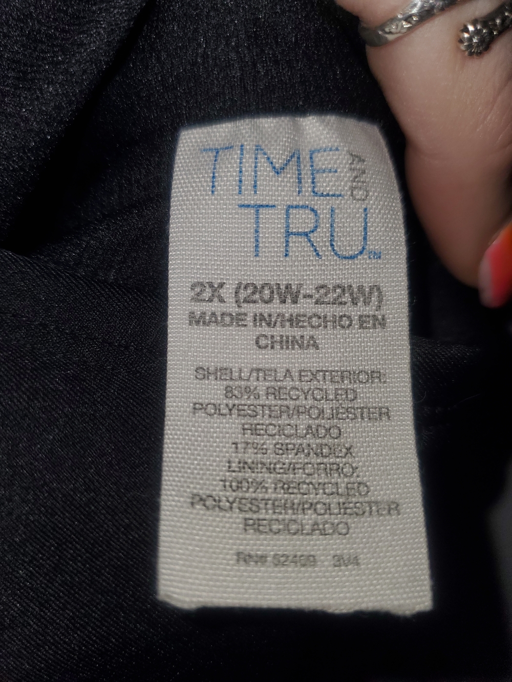 Time and Tru Black Ruffled Tankini Swim Top - Picture 2 of 5